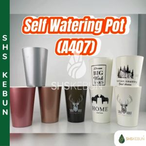 2-Layer Self Watering Pot Cylinder Flower Pot A407 Pasu Hiasan Pasu Bunga Pasu Bunga Bersumbu  懒人花盆 SHS KEBUN