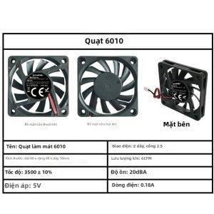 Quạt Làm Mát Không Chổi Than 5V 2-Pin Cho Hệ Thống CPU Máy Tính 40x40 50x50 60x60 Tắt Tiếng Bộ Điều Khiển Trò Chơi Quạt Tản Nhiệt Biến Tần Với Vòng Bi