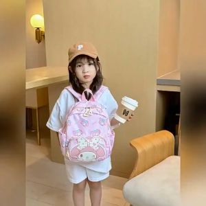 [Low Price]Sanrio School Bag Cartoon  Kuromi Cinnamoroll My Melody Backpack Resistant To Dirt Lightweight Tarp Girl Backpack Bag For Children Kids【Fadikou】