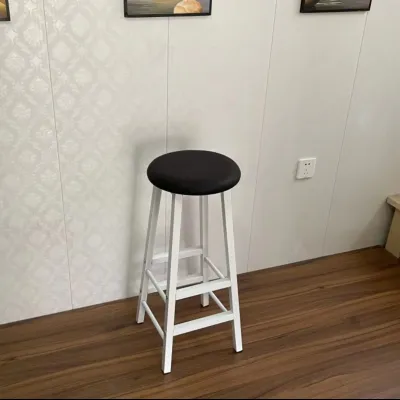 Tall Modern Minimalist Iron Bar Stool With Back