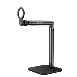 TELESIN Magnetic Phone Stand Desk Holder for iPhone 16 15 14 13 Android Quick Release Aluminium alloy Smartphone Stand For Live Streaming Gaming Phone Accessories