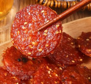 Charcoal roasted pork jerky dengan sos madu dan rasa peper hitam bersedia untuk makan 600g 1250g   猪肉脯