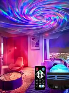 Aurora Starry Sky Projector LED Stage Light with Remote Galaxy Star Projector 7 Lighting Effects for Wedding Party Decoration