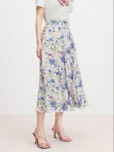 Koradior | Silk Elegant Floral Skirt