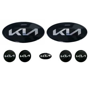 7pcs/set KN logo for Kia K5 K3 K3S K4 K9 Shuma Forte Morning Picanto Cerato Front emblem rear badge Wheel hub cap cover Steering wheel sticker