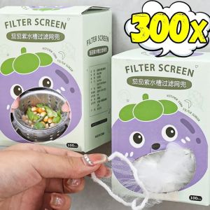 100/300PCS Disposable Sink Filter Mesh Kitchen Wall Mounted Bag Sewer Drain Filters Anti-blocking Garbage Bags Slag Cleaning Strainers Net