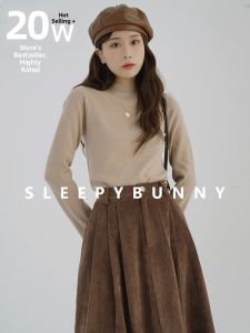 Slimming Versatile Autumn Half High Neck Knitted Sweater