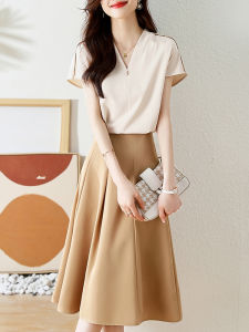 Fashionable Two-Piece Set Summer 2025 Womens Skirt Ensemble Elegant Slimming Trendy Small Stature Applicable High-Quality Ladies Wear