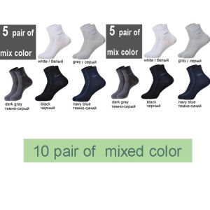 10Pairs/Lot Men Bamboo Socks Brand Comfortable Breathable Casual Business Mens Crew Socks High Quality Guarantee Sox Male Gift