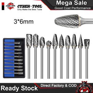 10 pcs Solid Carbide Burrs Rotary Files Diamond Burrs Set Long Tungsten Carbide Burr 6x3mm Mata Rotary Porting Tool