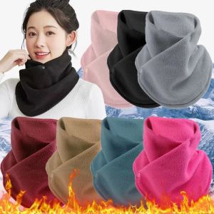 Winter Neck Scarf Thermal Anti-Cold Fleece Riding Bib Snood Windproof Warm Men Women Snap Plush Running Neck Cover