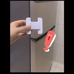 ที่ล็อคตู้เย็น ความปลอดภัย ติดกาวไม่ต้องเจาะ กันเด็กเปิด ที่ล็อคกันเด็กเปิดประตู ล็อคตู้