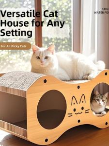 Wooden Octagonal Cat Scratching Board & Bed Double-layered Wear-resistant