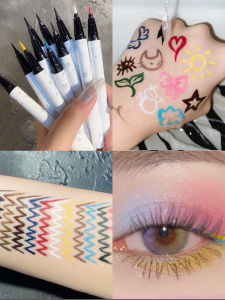 MONLEYTA | Long-Lasting Waterproof Ultra-Fine Soft Brush Tip Eyeliner Pen For Lower Lashes Smudge-Proof Colorful Eye Makeup Pen