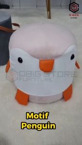 Kursi Puff Karakter Bangku Sandaran Kaki Pinguin Stool