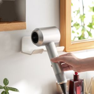 No-drill Hairdryer Holder Wall Mounted Hair Dryer Holder Organizer Rack