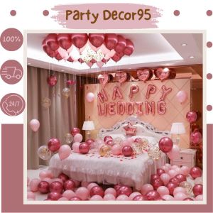 [Bóng Sequin (tặng 100 cánh hoa hồng)] Set bóng trang trí phòng cưới bóng bay trang trí phòng cưới tone hồng gold