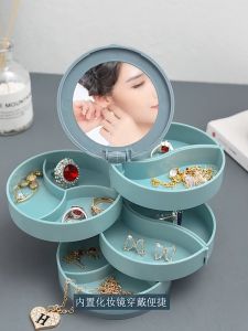 Rotating stud earrings Jewelry storage box Delicate jewelry storage box Multiple layers
