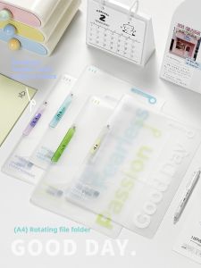 Rotating Handle Aesthetic File Folder for Students