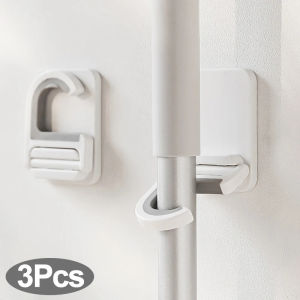 3ชิ้นแปรงห้องน้ำที่แขวนไม้กวาด 3 ชิ้น ผลิตภัณฑ์เครื่องมือที่เก็บเครื่องครัวในครัวเรือน ไม้ถูพื้นที่แขวน