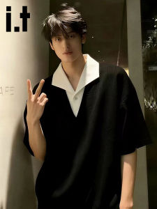 izzue | Trendy Cool-feel Mock Two-Piece Polo Shirt