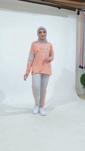 Setelan Baju Olahraga Wanita Muslim Jumbo Terbaru Azdari AZR 03 - Set Senam Muslimah