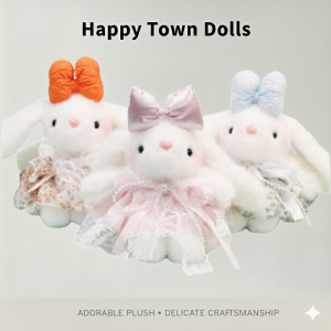 Adorable Long-Eared Rabbit Plush Pendant Floral Lace Princess Skirt Ear Drop Rabbit Bag Accessory Doll Gift