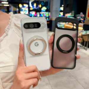 MagSafe Case for Google Pixel 10 Pro XL Pixel 9 Pro XL 360° Rotating Ring Stand Clear & Matte Back Cover Anti-Yellowing Precise Camera Protection Flexible Edge Shockproof Cover