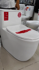 Home best 1pc Watercloset Home Best White Ceramic Toilet with Red Labels 670x400x660mm H8802