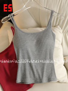 Skin-friendly Elastic Band Chest Pad Large U-neck Double Strap Womens Pure Color Halter Vest Texture Sensation Matching Tool