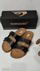 Sandal Tali Casual Wanita Sandal Strap Quiks1lver Cream  Tali 2 Fashion Anti Slip Ootd Kulit Sintetis Harian Birken Liburan