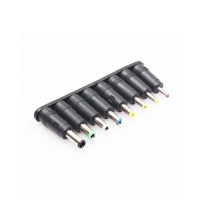 8pcs Universal Laptop DC Power Supply Adapter Connector Round Mouth Conversion Head Public Power Adapter 2.5 2.1 1.7 1.35mm