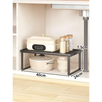 Kitchen Storage Rack Sink Cabinet Multi-layer Shelf Countertop Expandable Cabinet Bowl Plate Storage Rack Home Use