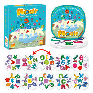 Flipair Number & Shape Matching Card Game Fun Visual Perception Game for Family School Parties & Travel