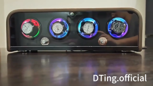 BLUETIDE Automatic watch winder box 2/4/6/9 slots watch shaker wood watch storage display box colored lights