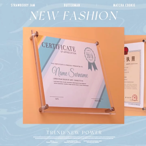 A3/A4 ป้ายอะคริลิค กรอบรูปอะคริลิค ป้ายรูปอะคริลิค ติดผนัง อะคริลิคใส กรอบรูปอะคริลิค ป้ายรูปอะคริลิค ติดผนังติดผนัง ขาตั้งเหล็ก ใส่รูปภาพ ใสมีหมุดลอย พลุกน๊อต