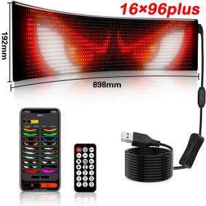 Bảng Điều Khiển Đèn LED Ma Trận RGB 2 Chiếc 6V Dành Cho Ô Tô Xe Tải Đèn Ngủ Lập Trình Được Tự Làm Hiển Thị Văn Bản Cuộn Hiệu Ứng Mắt Quỷ Màn Hình Hiển Thị Hoạt Hình