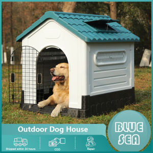 Large Dog House: Rainproof & Sunscreen Outdoor All-weather Dog Kennel