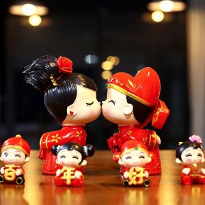 Elegant Wedding Doll Decorative Figurine High-End Practical Wedding Gift for Bride And Groom New Home Decoration Artisan Craft