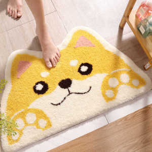 VIKAMA Cartoon Imitation Cashmere Carpet Bathroom Non-Slip Absorbable Door Mat Bedroom Entrance Bed Soft Comfortable Foot Mat