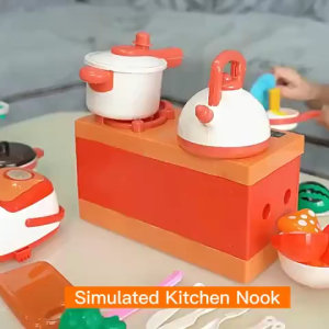 YUNLEO 84PCS Childrens Kitchen Cooking Toy Set Girls Simulation Kitchen Dinnerware Educational Toys