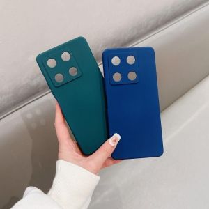 Luxury Square Liquid Silicone TPU Soft Phone Case Anti Scratch Phone Back Cover Protector For Infinix Note 40 Pro Plus 4G 5G