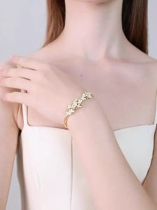 Juicy Grape | Juicy Grape Osmanthus Bangle for Women 18K Gold Plated Enameled Luxury Party Jewelry Gift for Christmas Or Birthday