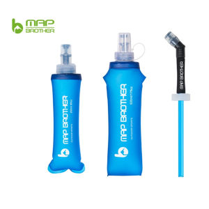 Map Brother 250ml 500ml Soft Flask Folding Collapsible Water Bottle TPU Free for Off Road Running Hydration Pack Waist Bag Vest
