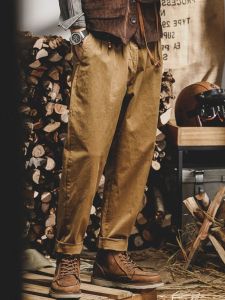American Workwear Pants Mens Heavy Weight Pure Cotton Autumn Amekaji Loose Loose Pants Straight-leg Men Casual Pants Fashion
