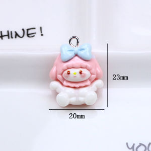 Handmade DIY Ornament Accessories Resin Cartoon Glossy Cute Angel Wings Cat Puppy Earrings Hair Accessories Charm