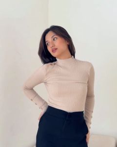 Sweetenia - Kaos Lengan Panjang Button Up