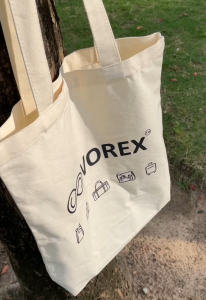 VOREX High Quality 12oz Canvas Tote Bag For Women with Letters Print 330g/m² Lightweight Roomy & Everyday Essential Pet Dag Cat Bear (Beige/Black) | V001