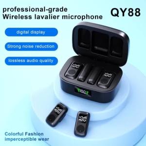 Micro Không Dây Lavalier Mini 2in2 Với Hộp Sạc Khử Tiếng Ồn Dành Cho Điện Thoại Video Podcast Và Phát Trực Tuyến