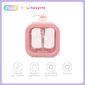 HAYYLIFE Botol Sabun Plastik Transparan 500 ML Ala Korea Jepang - Perlengkapan Mandi Aesthetic HL-AGB574